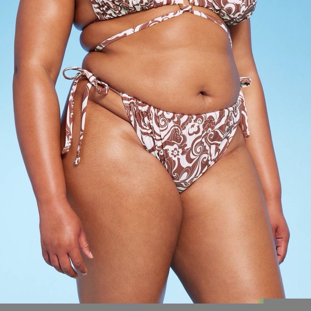 Wild Fable Brown and White Bikini bottom